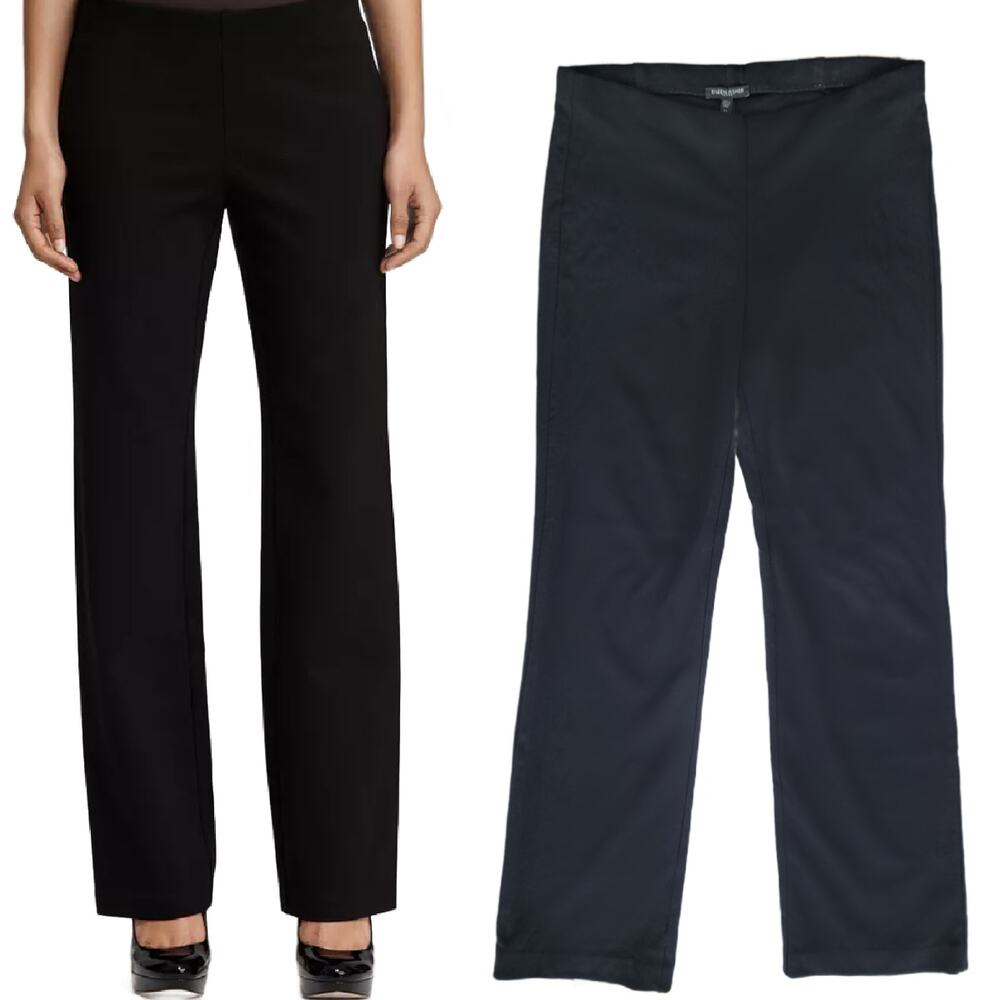 EILEEN FISHER Black Straight Leg Stretch Ponte Pants Petite Small Minimalist